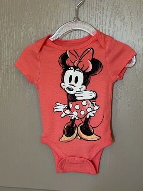 jumping beans Coral Minnie Mouse Graphic One-Piece Bodysuit